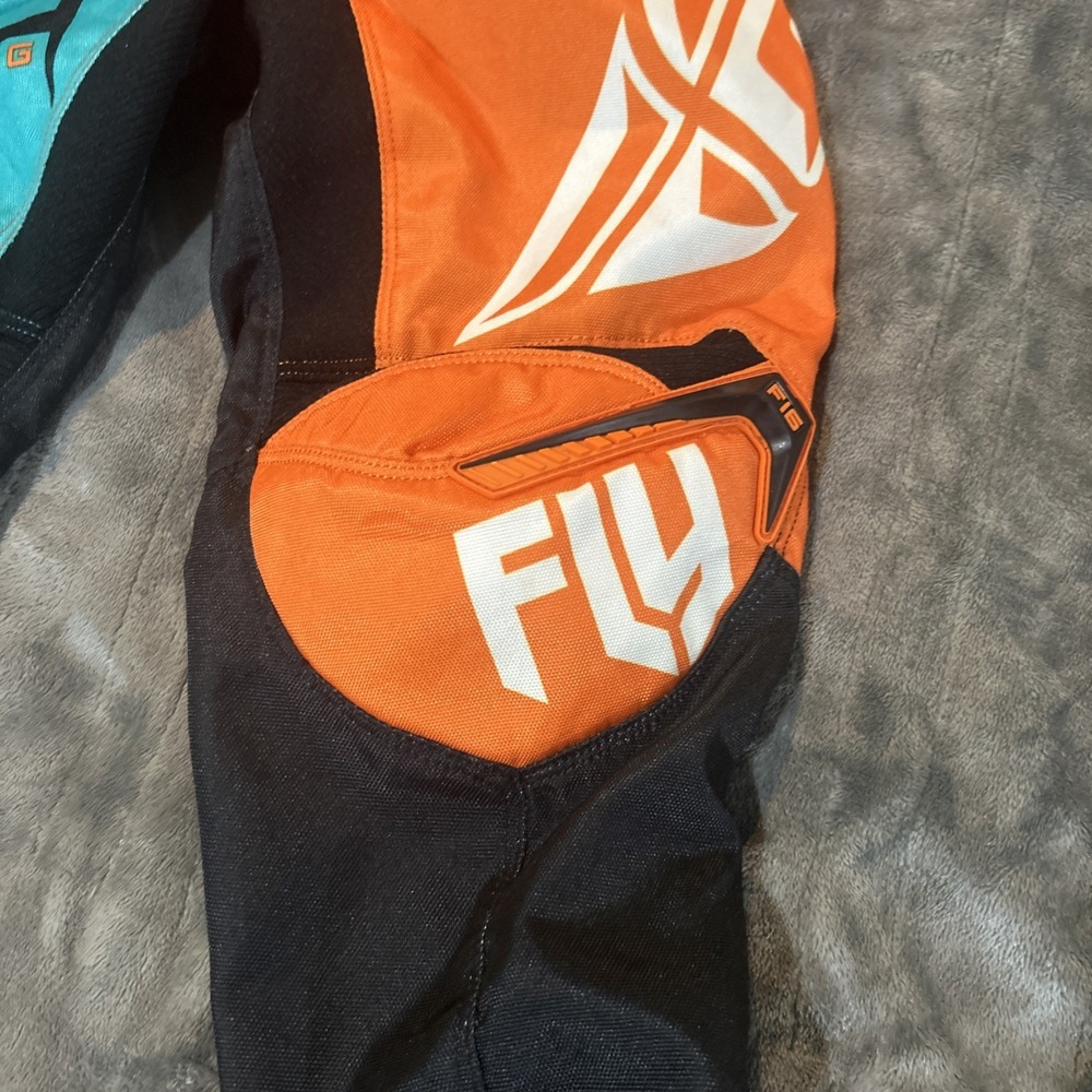 Fly Racing F-16 Youth Motocross Pant Size 18 Teal Orange Black MX Dirt Bike Gear - Picture 5 of 16